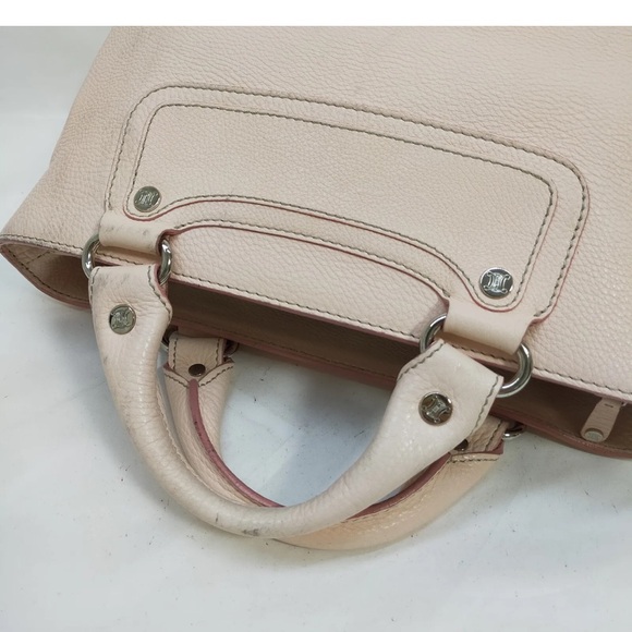 GUC CELINE Pale PINK Blush BOOGIE BAG Rare Color LEATHER LUXE Satchel VINTAGE - Picture 4 of 9